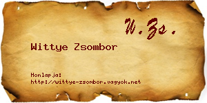 Wittye Zsombor névjegykártya